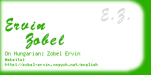 ervin zobel business card